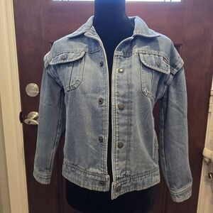 Vintage‎ London Fog Turbo Long Sleeved Denim Snap Button Jean Jacket